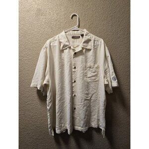 Cubavera Casual Shirt Sleeve Button Up Cream Size XL
